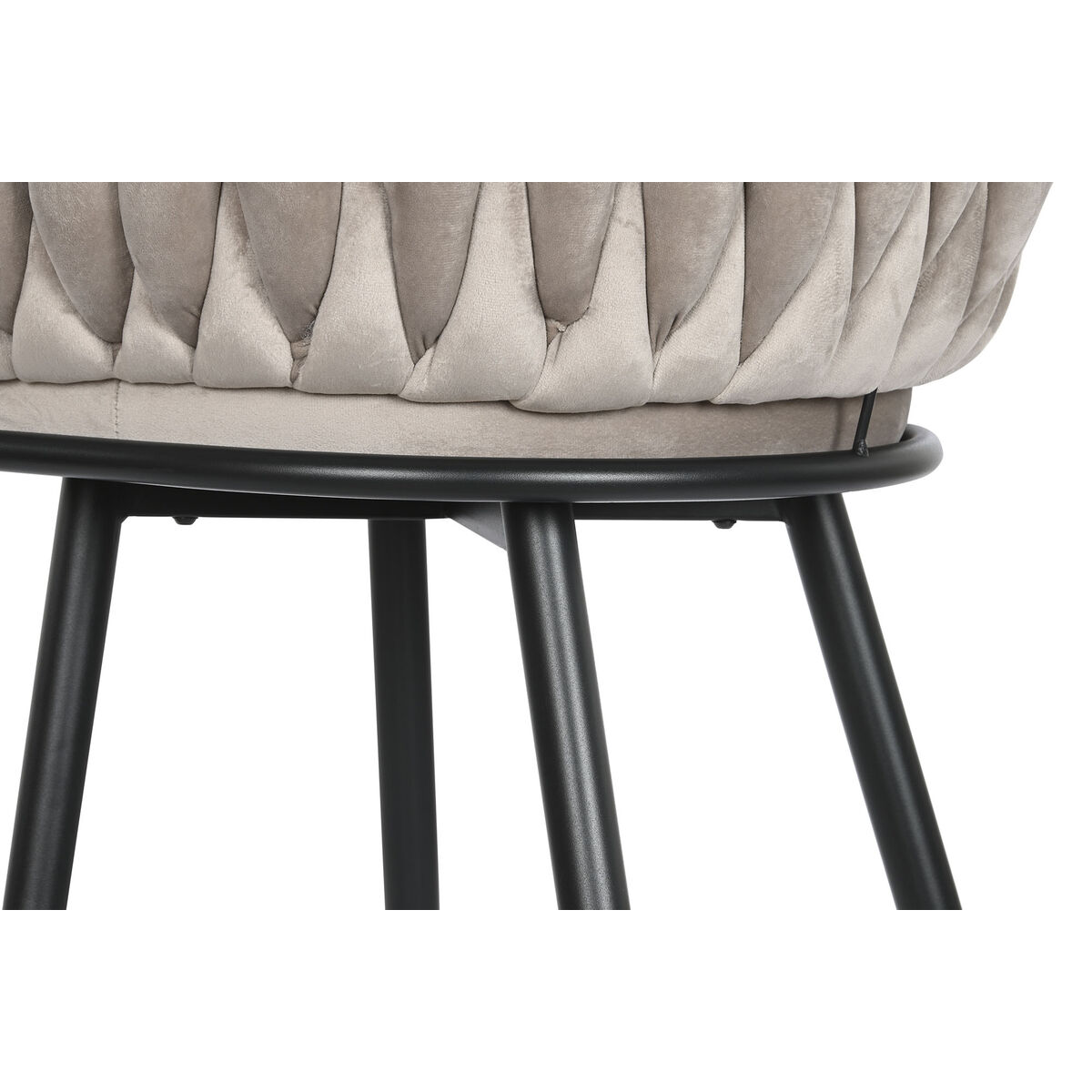 taburete DKD Home Decor Melns Bēšs Metāls 61 x 52 x 101 cm